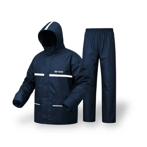 Double Part Roadmaster Raincoat (Navy Blue) - 100% Waterproof